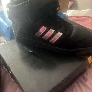Adidas Black and Purple High-Tops